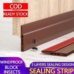 Door Draft Stopper Under Door Draft Blocker Insulator Door Silicone Sweep Weather Stripping Noise Stopper With Strong Adhesive