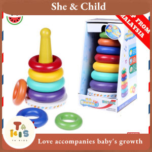 HOT ITEM LARGE Baby Stacking Rings Toy Early Educational learning Montessori Color Rainbow Kids Inligence