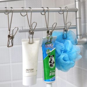 K.1pcs stainless steel Long tail hook clip Bathroom hook clip Kitchen hook clip Storage clip hook Multifunctional hook Air drying hook clip