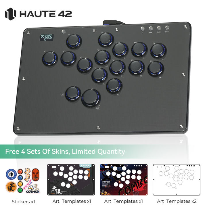 ⭐⭐⭐Haute42 FightStick Joystick Arcade Hitbox Button Rim Leverless ...