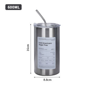 Fypo thép không gỉ nhiệt ly cốc đựng nước mùa hè chai nước uống cốc chân không xách tay ly cà phê với rơm 360/600ml cho ấm áp và đá cốc đựng nước