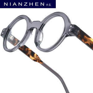 NIANZHEN Acetate Kính mắt khung người đàn ông mới Vòng thiết kế thương hiệu kính nữ hoài cổ kính cổ điển Nhật bản kính 29005