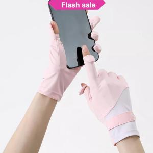 SHENHAO2🎀 1 cặp chống nắng găng tay Một kích thước Kem chống nắng thoáng khí chống UV làm mát Vải trượt găng tay cho đi xe đạp ngoài trời lái xe