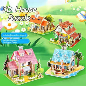 Creative 3D House Model Puzzle Kit Cardboard Building Toy For Kids And Interactive Family Activities
