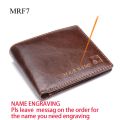 Genuine Cash LONGXIOR RFID Closure Fashion Cow Leather Bag Mens ID Protective Wallet MRF7Tech. 