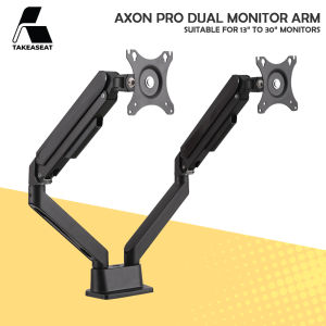 TakeAseat AXON PRO Dual Monitor Arm Gas Spring Monitor Mount for 13-30 Inch VESA Desk Clamp Height Adjustable Aluminium