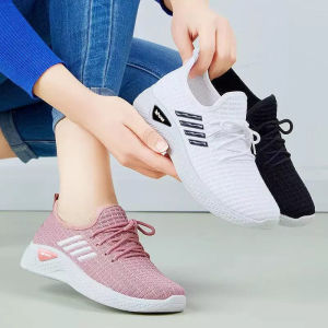 JNW054 Sepatu Wanita Sneakers Casual Strip 1shoes