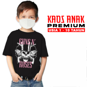 kaos Anak Gun N roses Font Pink Rock Legend t shirt barat premium distro musik dewasa pria wanita