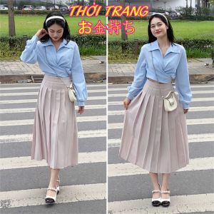 Chân Váy Xếp Ly Xoè Cao Cấp Dài Lưng Cao Chất Tuyết Mưa Chân Váy Tenis Chữ A Công Sở Hàn Đen Nâu Trắng Sữa 388