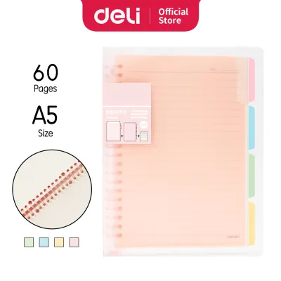 Deli Spiral/Loose-Leaf Notebook Buku File Binder Ukuran B5 26 lubang isi 60 lembar kertas QHB560 QHA560