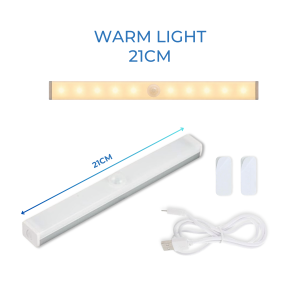 Magnetic Rechargeable Motion Sensor LED Light Bar – Wireless Cabinet Cupboard Lamp No Drilling