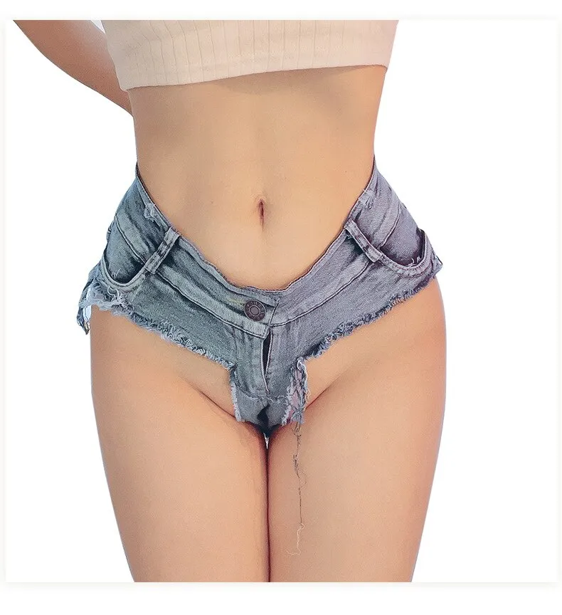 Low Waist Womens Denim Shorts Spring Summer Denim Cotton Hole