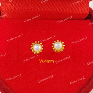 [VJ]Earring "Pearl" Studs Earrings 999.9 Gold Plated Earrings EP <Subang Mutiara Paku> 珍珠耳钉