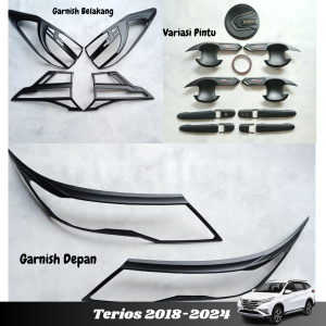 Paket Garnish Depan Belakang Handle Outer Pintu Tutup Tangki Terios 2018-2024 Hitam All Variant