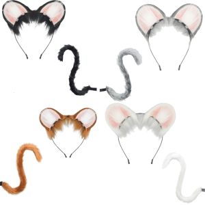Chuột Tai Và Đuôi Thiết Lập Giả Lông Thú Cáo Sói Tai Headband Với Đuôi hóa trang giáng sinh Halloween Phụ kiện trang phục dự tiệc