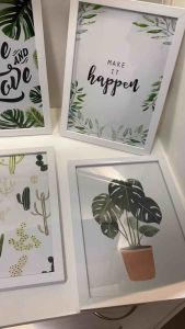 Wall Art Decoration Nordic Design - Tropical Plants Prints on A4 Frame