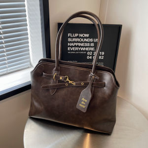 Leacat Commuting bag womens fashionable large capacity hand-held shoulder bag retro underarm tote bag