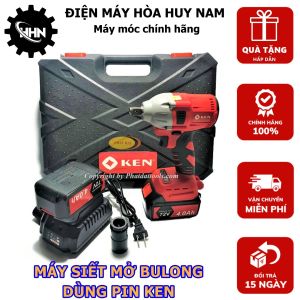 Máy Siết Mở Bulong Dùng Pin Ken - 2 Pin 10 Cell Dung Lượng Khủng - Khả Năng Vặn Mở Bulong M6-M16 - HÀNG CHÍNH HÃNG - BẢO HÀNH TOÀN QUỐC
