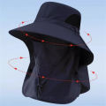 TrailBlazer Sun Protection Bucket Hat Neck Protector One-piece Fishing Hiking Hat Outdoor Breathable Bucket Hat Windproof Large-brimme. 