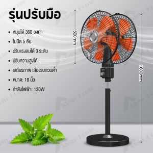 Klein_Home พัดลมอุตสาหกรรม หัวคู่ 18 นิ้ว 5 ใบพัด ลมแรง 3 ความเร็ว หมุนได้ 360 องศา ใช้งานตามแผงขายอาหาร ครัวเรือน