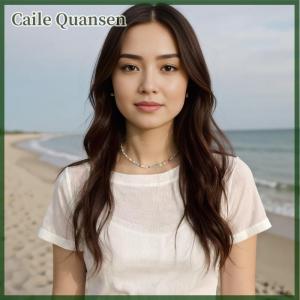 Caile สร้อยคอโซ่แฟชั่นสำหรับผู้หญิงสร้อยคอไข่มุกน้ำจืดทำด้วยมือมีสไตล์หรูหราของขวัญเครื่องประดับ