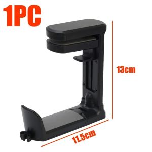 360° Rotating Headphone Stand PC Adjustable Clamp-on Headset Holder Earphone Hanger Hook Under Desk with Cable Clip Organizer