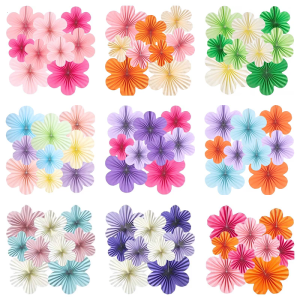 9 chiếc trang trí tường Quạt Giấy Hoa Pastel với treo dễ dàng để sắp xếp tiệc cưới
