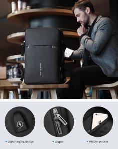 Mark Ryden 17 Inch Laptop Anti-thief Backpack for Man with USB Charging Port Multi-layer Computer Bag for Woman Large Capacity Rucksack Big School Pack Fashion Day Pack Kev Trend