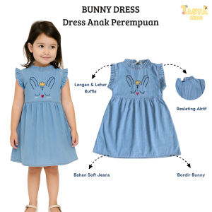 DRESS BUNNY DRESS JEANS ANAK 1-4 Th Dress Anak Prempuan