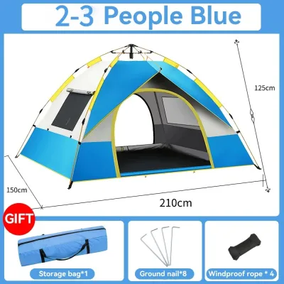 4/6 Tent for camping water proof Persons Outdoor heavy duty Tents Double Layer Automatic Dome Camper Tent Portable