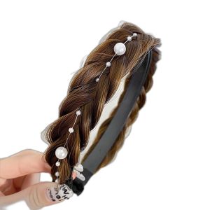 Quality wig with twist braid non-slip band Teeth Press Hair accessories Womens headwear Age reduction and fluff