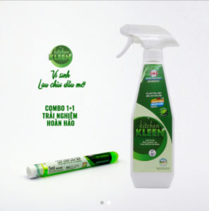 Xịt men vi sinh tẩy dầu mỡ vết ố nhà bếp khử mùi mọi bề mặt chất liệu Kitchen Kleen Green100 an toàn tuyệt đối không kích ứng và bào mòn