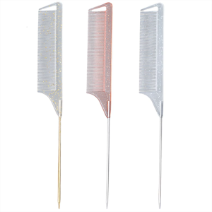 Lược chia tóc kim thép chuyên nghiệp để cắt và tạo kiểu chính xác với công cụ tóc thời trang tay cầm thoải mái