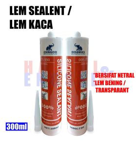 LEM Sealent Kaca Silicone Acetic Neutral Silen White Black Clear 300ml