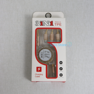 Cáp sạc 3 đầu dây rút dây sạc 3 đầu rút gọn nhỏ gọn tiện lợi độ dài 1m - SHINSTORE