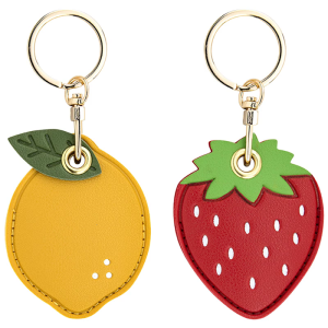 Protective Case with Keychain Protector Cover for Tracking Device Cartoon Pattern Leather Shell Locator Sleeve