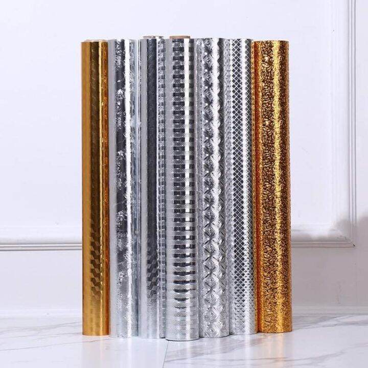 Cm X M Aluminum Foil Wallpaper Thick Waterproof Kitchen Aluminum