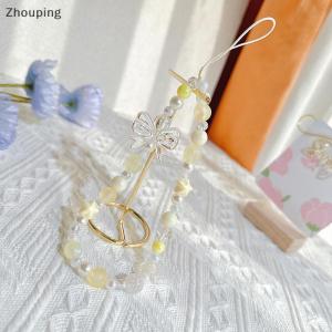【ZP】Cute Fashion Cartoon Bowknot Mobile Phone Lanyard Phone Anti-lost Chains For Women Girls Sweet Cellphone Hanging Cord Accessories