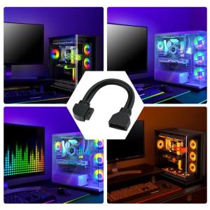 USB3.0 Front Panel Extension Cable 25cm 90 Degree Elbow 19Pin 20Pin Compatible Motherboard Adapter For Desktop PC Case