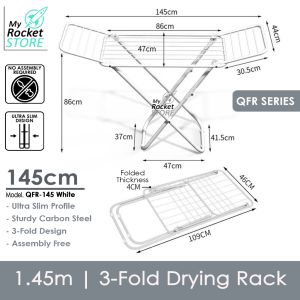 Laundry Drying Rack - Foldable Space Saving Extendable Stainless Steel Drying Shoe Rack