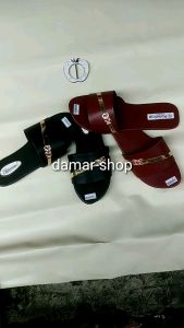 Sandal Teplek Wanita Plat Emas & Model Terbaru