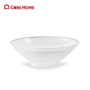 Tô nhựa màu trắng có vân xanh tô nhựa lớn bằng melamine