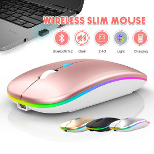 Wireless Mouse 2.4GHz Wireless Optical Rechargeable Mice Ultra-Thin Silent Mouse for PC/Laptop/iPad/Phone/Tablet