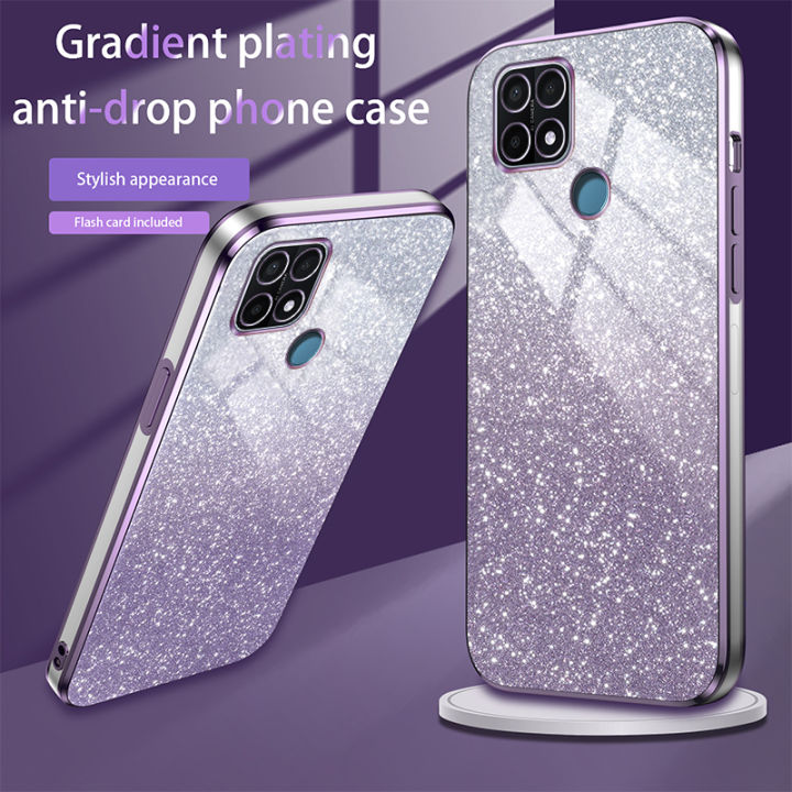 Luxury Plating Gradient Glitter Clear Phone Cases for Realme C11