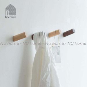 Móc gỗ treo đồ gắn tường hình trụ | nuhome.vn | móc gỗ được thiết kế đơn giản đẹp mắt theo phong cách Nhật Bản