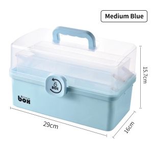 WakayaHome | 3/2 Layer Portable Pill Case First Aid Kit Storage Box Plastic Multi-Functional Family Emergency Kit Box