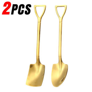 Dizoey 20/2Pcs Stainless Steel Shovel Spoons Gold Silver Mini Coffee Teaspoon Fruit Ice Cream Dessert Spoon Scoops Kitchen Tableware Set