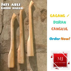 Gagang Cangkul Kayu Jati Doran Pacul Kuat Alat Berkebun