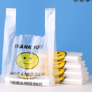 Keimav Thank You Printed Smile Face Plastic Bag Sando Bag Transparent Clear Plastic Bag