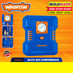 Buildmate x WADFOW 160PSI 12V Auto Air Compressor 35L/min Portable Automotive Car Air Compressor Pump Tire Inflator w/ 3 Adaptor WPT